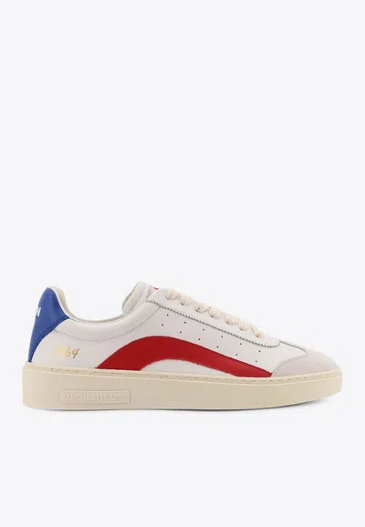 Dsquared2 Rider Leather Sneakers In White