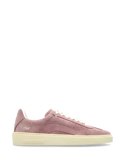 Dsquared2 Rider Leather Sneakers In Pink