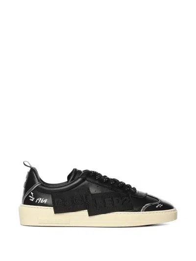 Dsquared2 Dsquared Men Black Leather Rider Sneakers