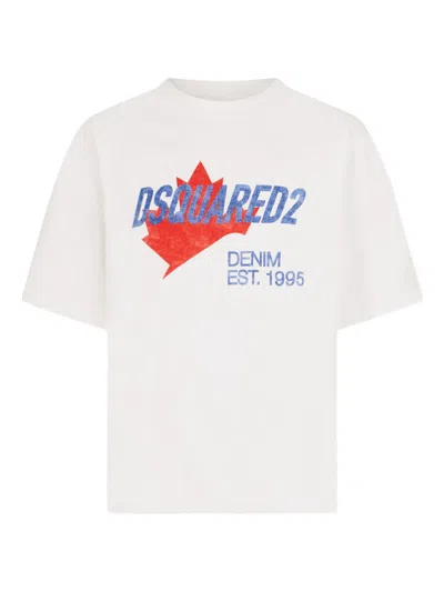 Dsquared2 Rider Loose Fit T-shirt In White