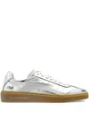 Dsquared2 Rider Metallic Leather Sneakers In Silver