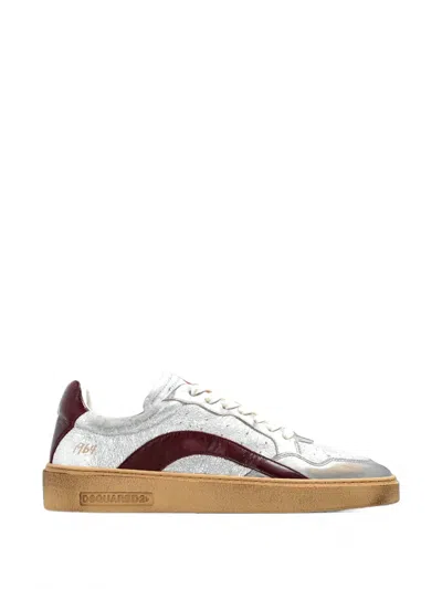 Dsquared2 Rider Panelled Leather Sneakers In White