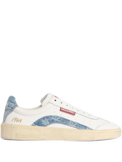 Dsquared2 D2 Monogram Rider Sneakers In White