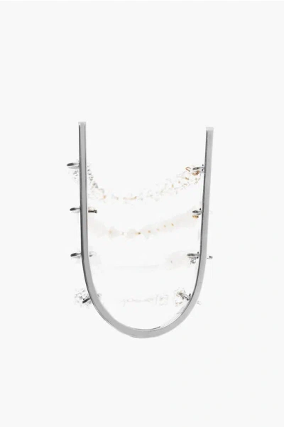 Dsquared2 Rigid Bracelet With Multiple Chains Embellished With Beads A In Metallic