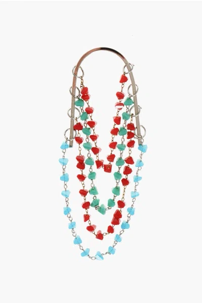 Dsquared2 Rigid Multi-chain Bracelet Embellished With Beads