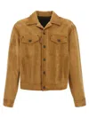 Dsquared2 Leather Button-fastening Jacket In Yellow