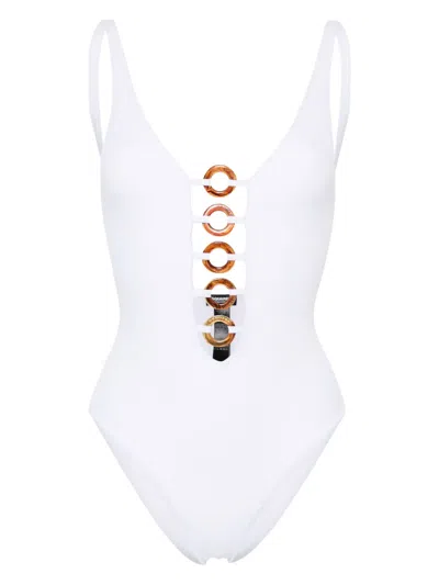 Dsquared2 Badeanzug Mit Ringen In Weiss