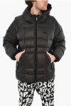 Dsquared2 Rip Stop Check Down Jacket In Black