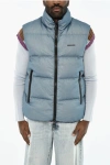 Dsquared2 Rip Stop Check Sleeveless Down Jacket In Blue
