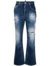 Dsquared2 Distressed Flared Jeans In Blue