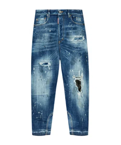 Dsquared2 Ripped-detail Jeans In Blue