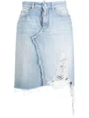 Dsquared2 Jeansrock Im Distressed-look In Blue