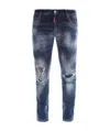 Dsquared2 Ripped-finish Cropped Jeans In Blue