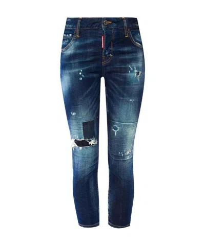 Dsquared2 Ripped Jeans With Details In Black