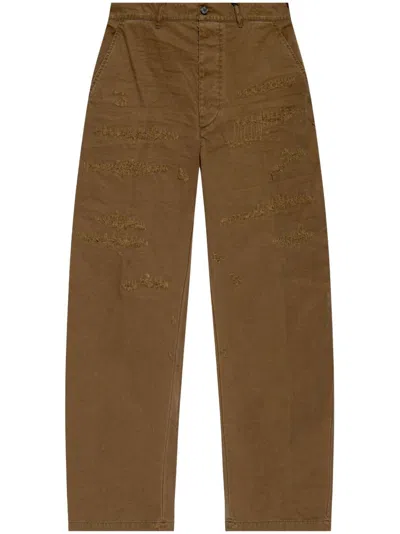 Dsquared2 Ripped Loose-fit Trousers In Braun