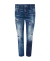 Dsquared2 Ripped Skinny Crop Jeans In Blue