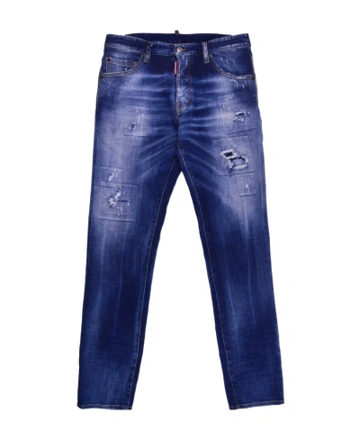 Dsquared2 Ripped Skinny Jeans In Blue
