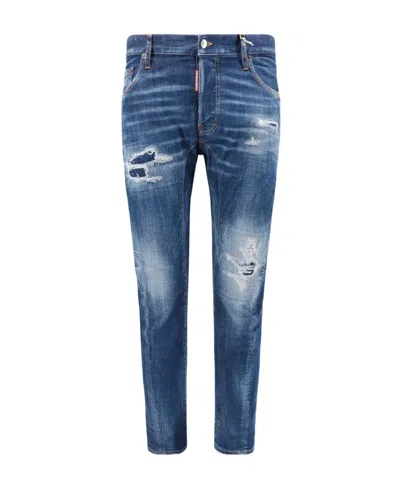 Dsquared2 Ripped Slim-fit Jeans In Blue