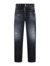 Dsquared2 Straight-leg Jeans With Distressed Accents In Black