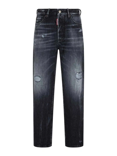 Dsquared2 Ripped Straight-leg Jeans In Black