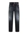 Dsquared2 Straight-leg Jeans With Distressed Accents In Black