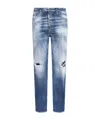 Dsquared2 Ripped Straight-leg Jeans In Blue