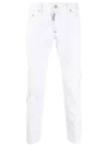 Dsquared2 Ripped Tapered Skinny-cut Jeans In White