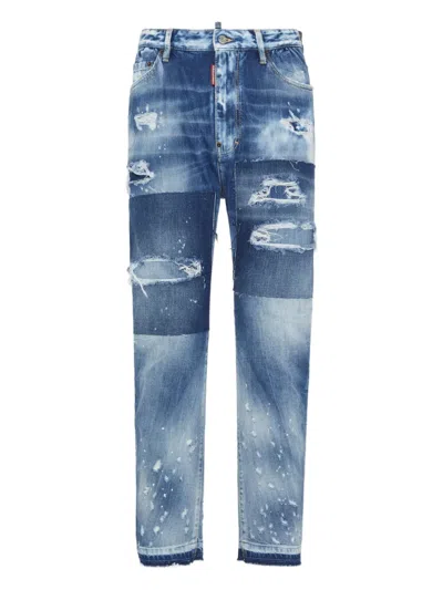 Dsquared2 Ausgeblichene Jeans In Blue