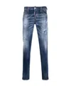 Dsquared2 Ripped Washed Regular Denim Trousers In Blue