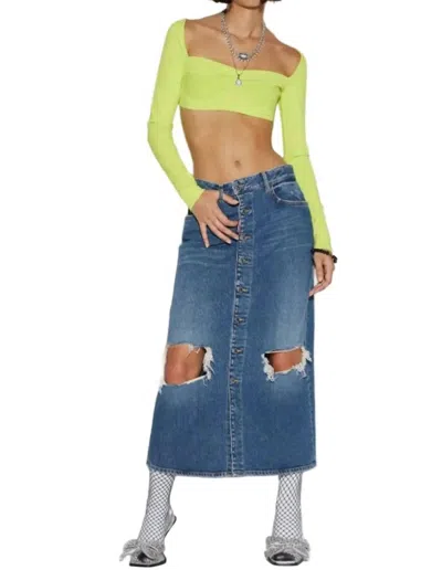 Dsquared2 Ripped-knee Stretch Denim Skirt In Navy Blue