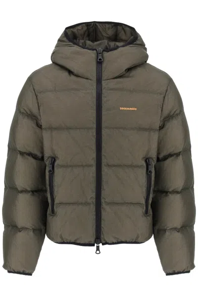 Dsquared2 Ripstop Puffer Jacket In Military Green (green)