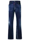 Dsquared2 Distressed Bob Denims With Dark Wash In Blue