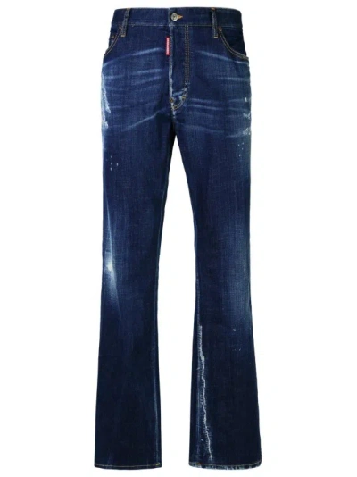 Dsquared2 Roadie' Blue Cotton Denim Jeans In Black