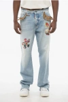 Dsquared2 Roadie Fit Denims With Suede Fringes And Patches 22cm
