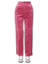 Dsquared2 Plum-coloured Cotton Bell-bottom Trousers In Pink