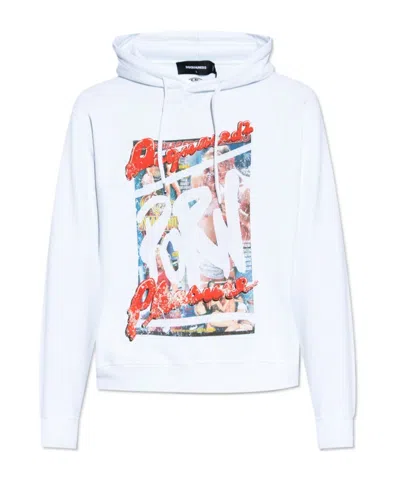 Dsquared2 Rocco Cool Cotton Hoodie In White