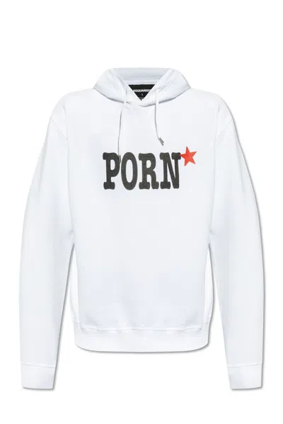 Dsquared2 Rocco Cool Drawstring Hoodie In White