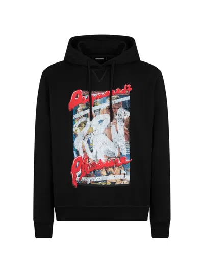 Dsquared2 Rocco Logo-print Hoodie In Black