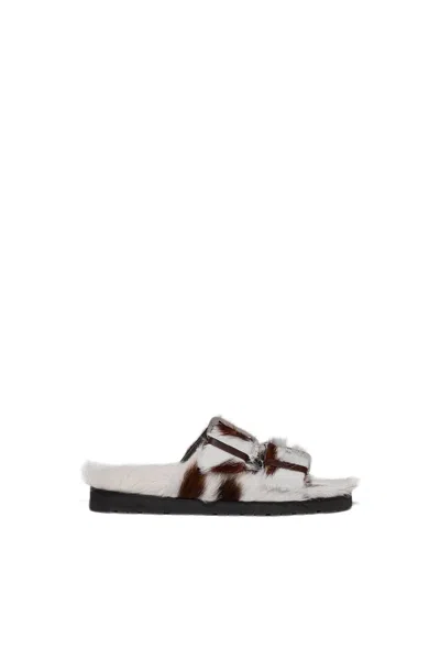 Dsquared2 Rock Your Road Flat Sandals In White