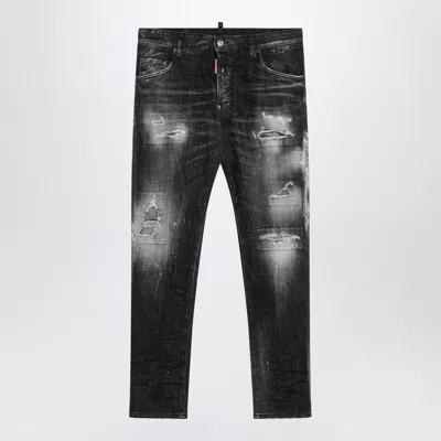 Dsquared2 Rocky Mountains Black Washed Jeans With Wear