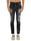 Dsquared2 "rocky Mountains Wash Skater" Jeans In Black