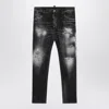 Dsquared2 Rocky Mountains Black Washed Jeans With Wear In Black