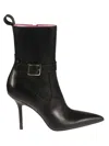 Dsquared2 100mm Rodeo Girl Leather Ankle Boots In Nero