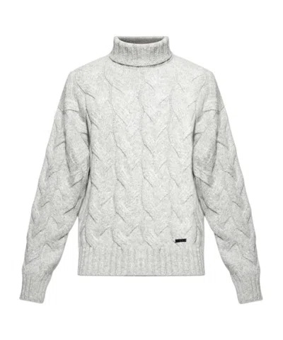 Dsquared2 Cable-knit Jumper In Silver