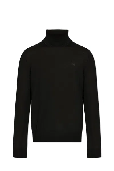Dsquared2 Roll-neck Knitted Jumper In Black
