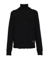 Dsquared2 Navy Blue Turtleneck Sweater In Wool In Black