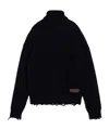 Dsquared2 Navy Blue Turtleneck Sweater In Wool In Black