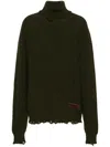 Dsquared2 Dark Green Wool Turtleneck Sweater Men In Green