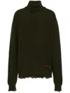 Dsquared2 Dark Green Wool Turtleneck Sweater In Green