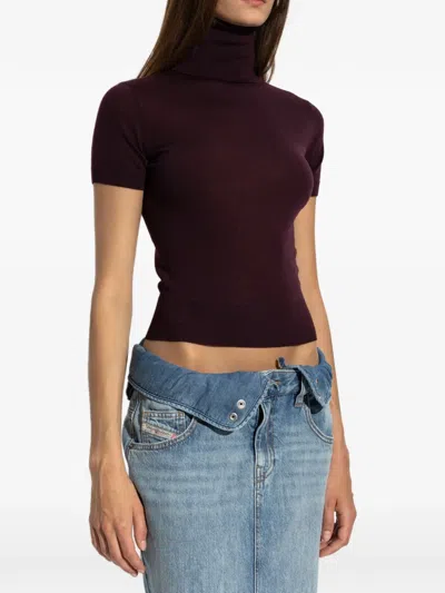 Dsquared2 Roll-neck Short-sleeve Sweater In Red